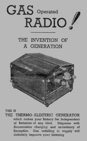 old Natural gas powered thermoelectric generator radiator