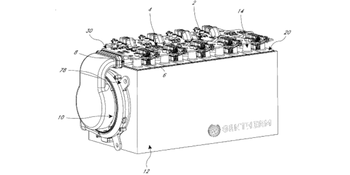 Patent image of battery pack cooled with thermoelectric modules