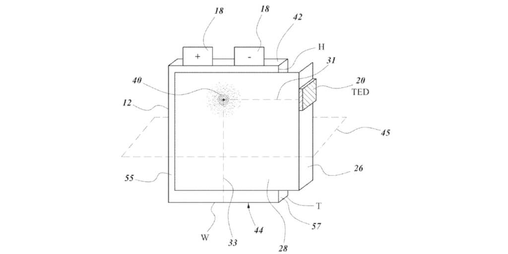 Patent image of thermoelectric battery cell cooling with heat spreaders